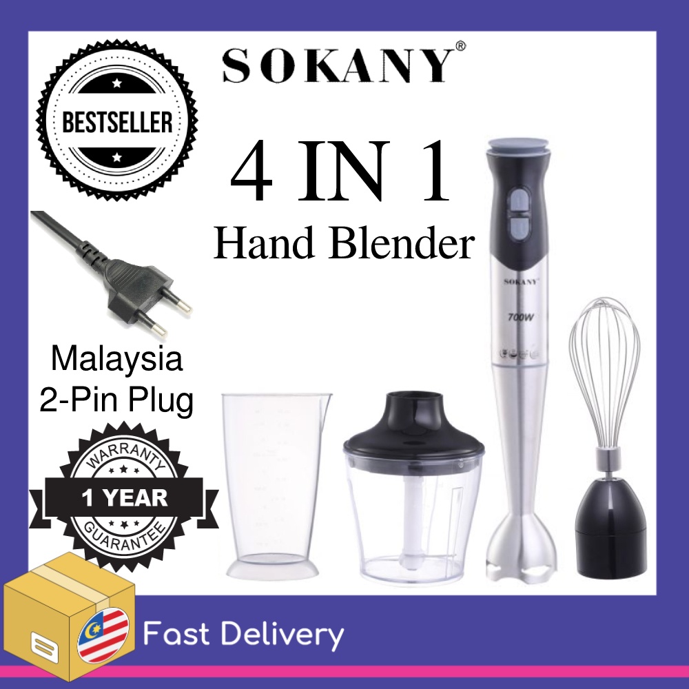 Sokany Electronic Multifunction Hand Blender. 4 In 1 High Quality Food 