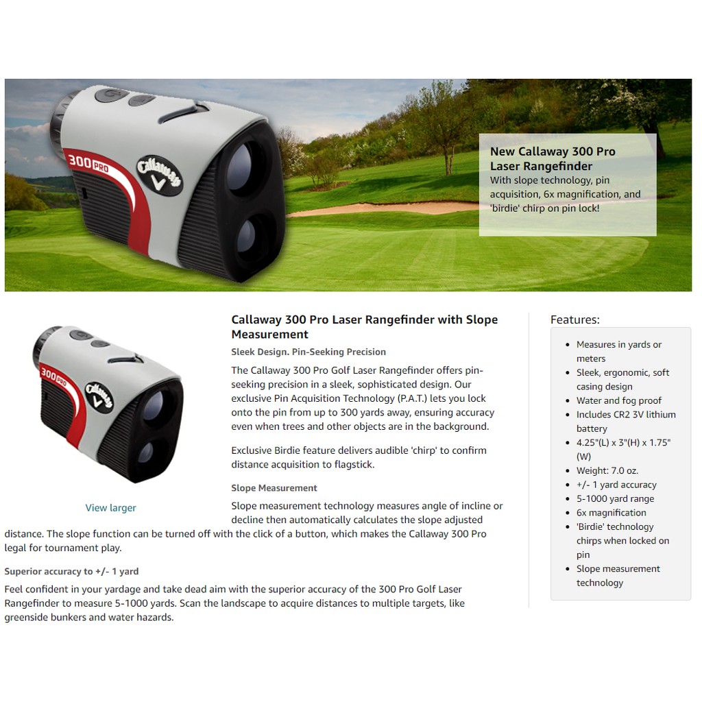 Callaway 300 Pro Golf Laser Rangefinder with Slope Measurement | Shopee  Malaysia