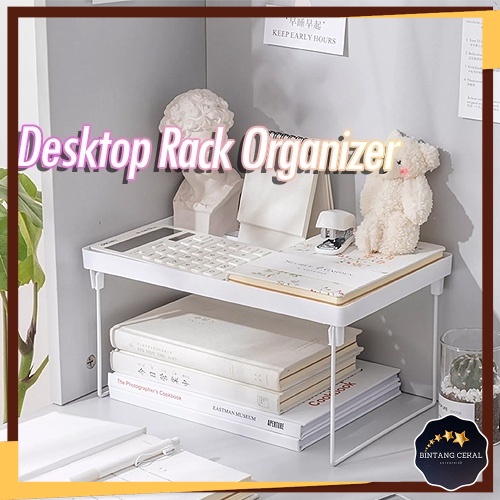 BC Table Desktop Storage Rack / Desk Organizer Foldable / Style Folding Shelf Layered Rak