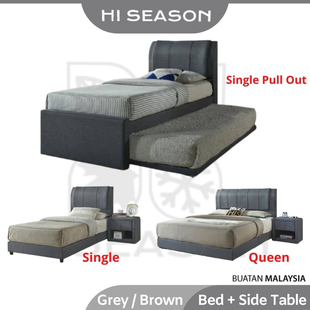HI SEASON 2 in 1 Convertible Single Double Divan Twin Day Bed Daybed Katil Bujang Berkembar Rangka Bingkai Murah Grey