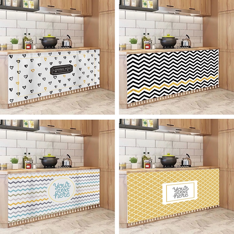 Restaurant Kitchen Cabinet Door Curtain Curtain Curtain Waterproof Disposable Washable Cover Cloth Open Storage Cabinet Shopee Malaysia