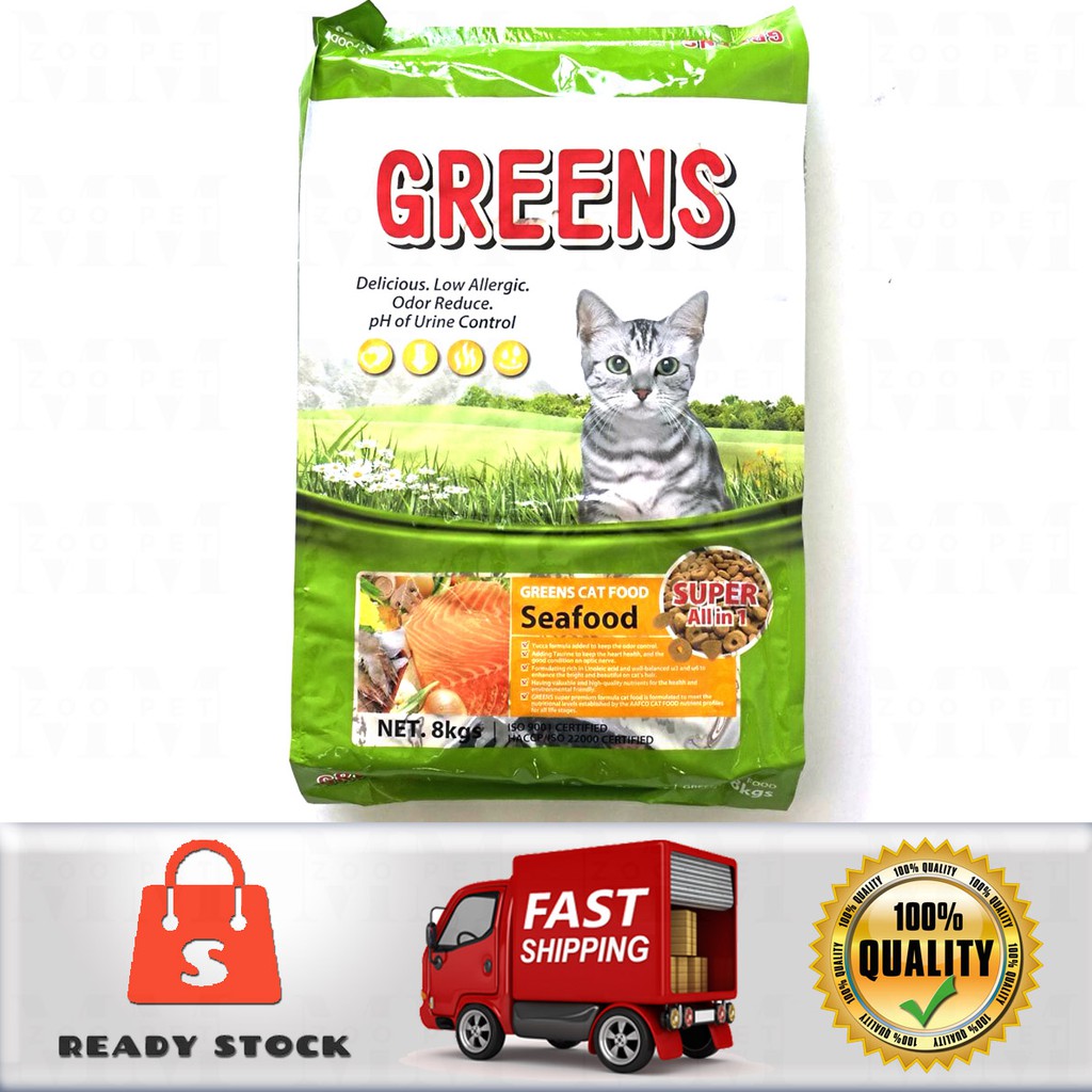 Greens Seafood Cat Food / Makanan Kucing - 1kg Repack  Shopee 