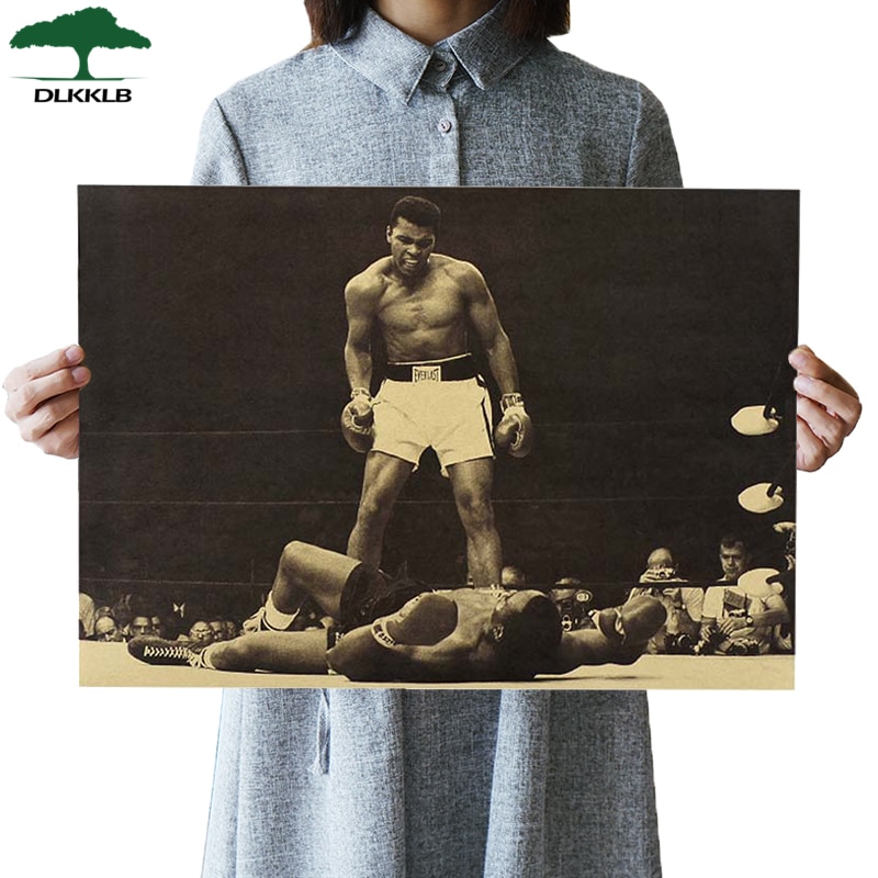 DLKKLB "Muhammad Ali"Vintage Poster Retro Kraft Paper Bar Cafe Interior Decoration Painting Movie Poster 51x35.5cm