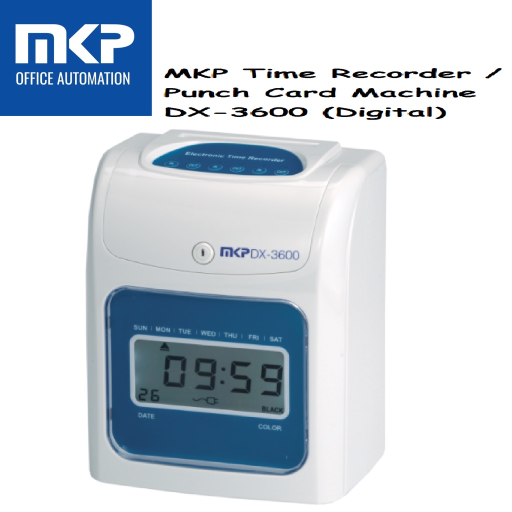MKP TIME RECORDER Punch Card DX3600 DX3600 DX 3600 ELECTRONIC TIME