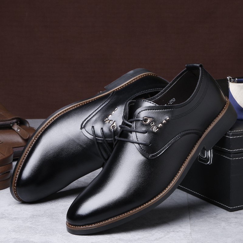 VMAL Men's PU Leather Business Formal Lace-Up Leatehr Shoes Oxford ...