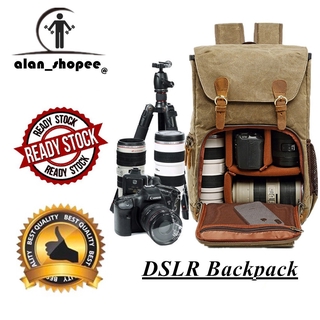 Large Backpack SLR Camera Bag Waterproof Canvas 15 inch Laptop Photo Bag