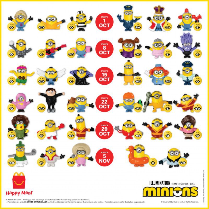 Ready Stock Mcd Minions The Rise Of Gru Minion Mcdonald S Happy Meal Shopee Malaysia