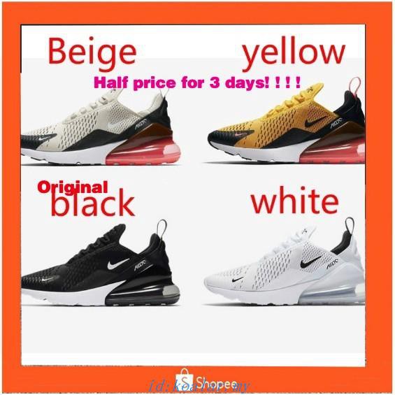 NIKE AIR MAX 270 4 Colors Men Women Air Cushion Running Sport Shoes Yellow Beige NIKE AIR MAX 270 4 Colors Men Women Air Cushion Running Sport Shoes Yellow Beige