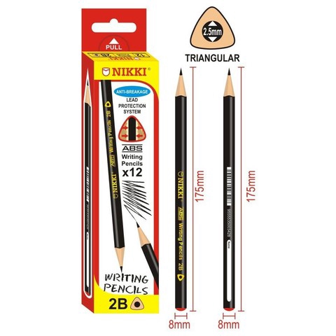 Nikki 2b Writing Pencil Tri 2b111 12pcs Box Shopee Malaysia