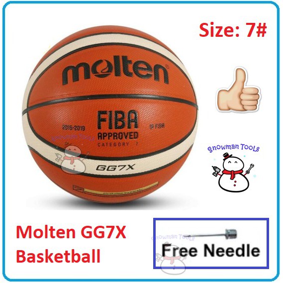 Malaysia Ready Stock Molten GG7X Fiba Basketball New Official 7 bola keranjang PU basketball ball + Free Needle ，篮球 ball