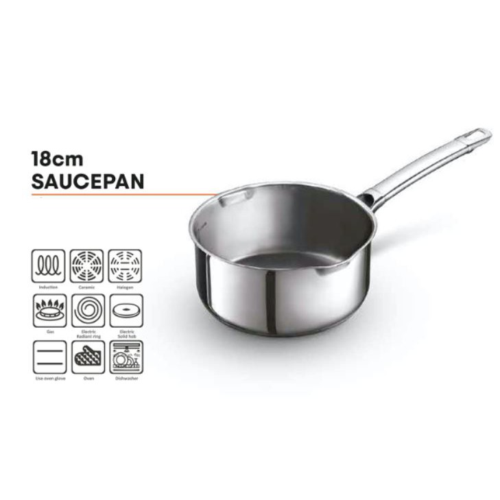 MasterChef Stainless Steel 18cm Saucepan Cookware Shopee Malaysia