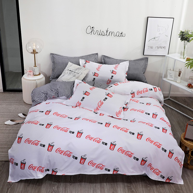 4pcs Cute Carrots Beddingset Duvet Cover Bed Sheet Pillowcase