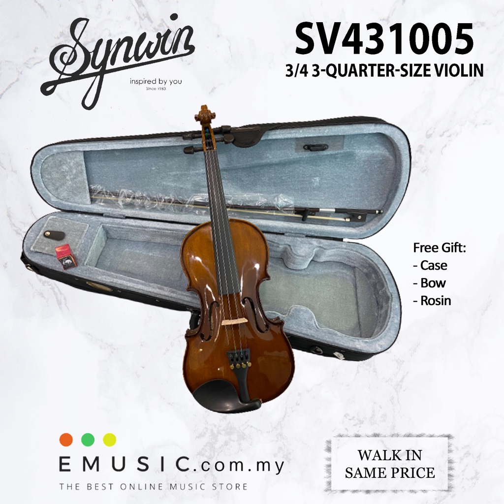 Synwin SV431005 3/4 3Quarter Size Student Violin Outfit (SV1005