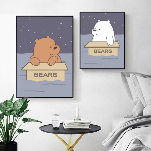 We Bare Bears Wall Murals Home Room Decor Shopee Malaysia