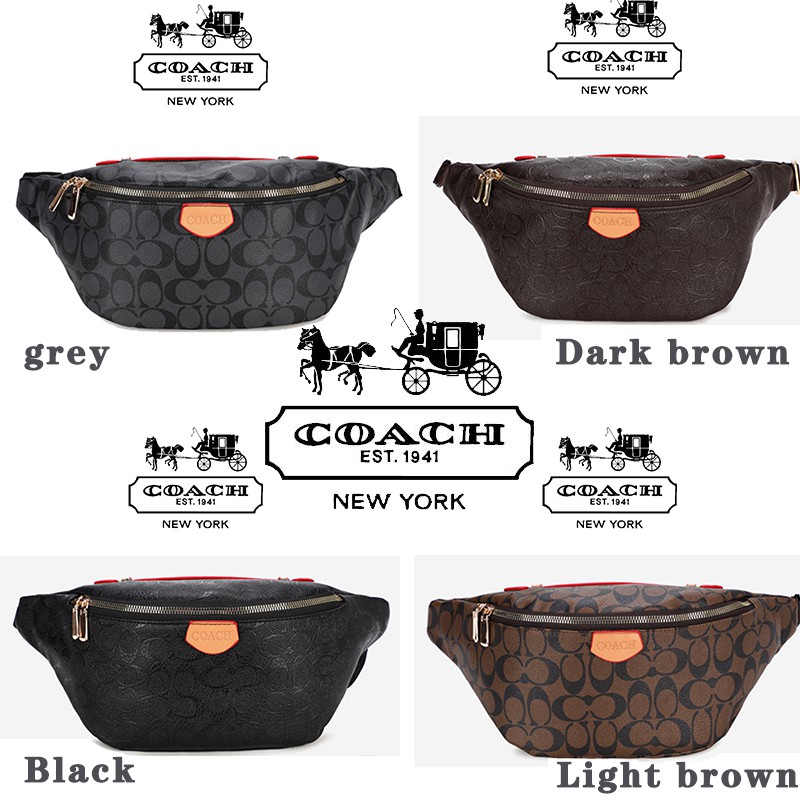 Coach Sling Bag Men Women Shoulder Bag Waist Bag Leather Waterproof | Shopee Malaysia