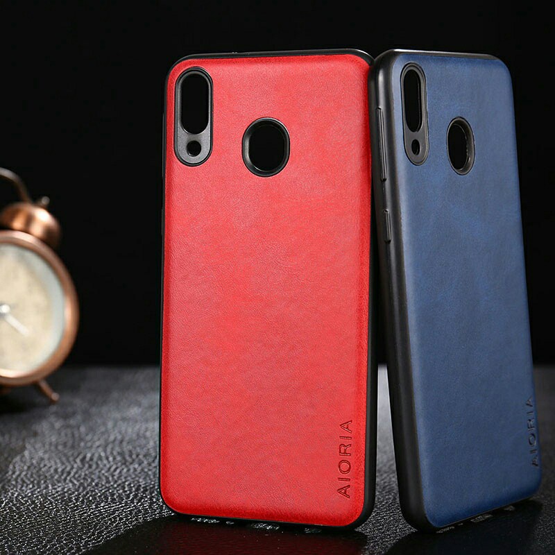 SKINMELEON Casing Samsung M30 Case Luxury PU Leather Shockproof Protective TPU Phone Cases