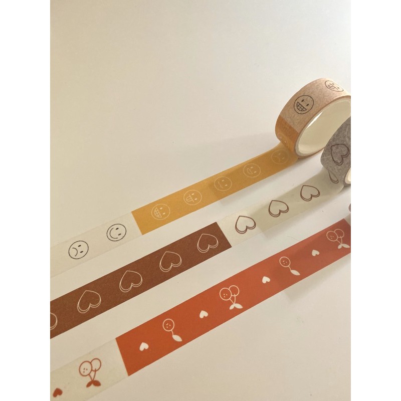 Korean masking tape 3 set. Cherry, smiley & emoji Shopee Malaysia