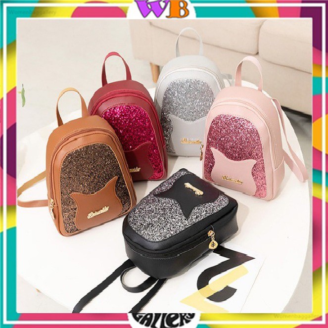 Korean Spot New Colorful Cat Girl Casual Beg Head Hardware Mini Backpack Fashionable Wild Mini Messenger Bag