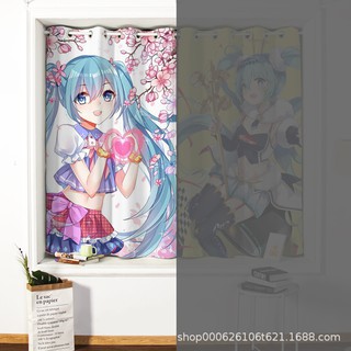 Htw Cartoon Anime Girl Blackout Curtains Bedroom Htw 卡通动漫美少女遮光窗帘卧室网吧电竞房短帘半帘直播背景布帘初音 Shopee Malaysia
