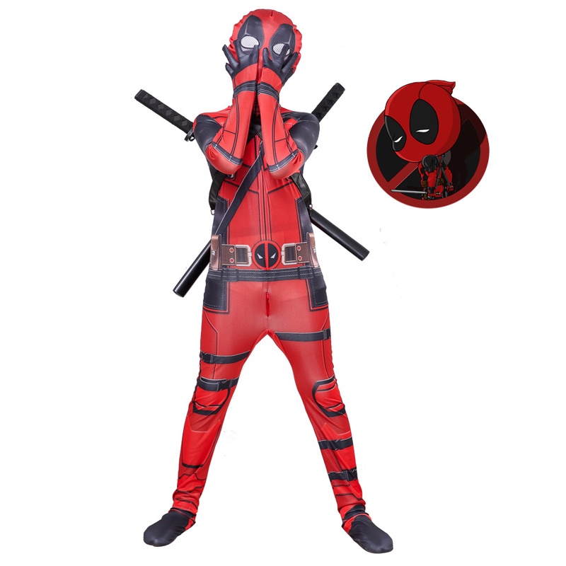 Child Deadpool Bodysuit Carnival Party Halloween Cosplay Boys Superhero