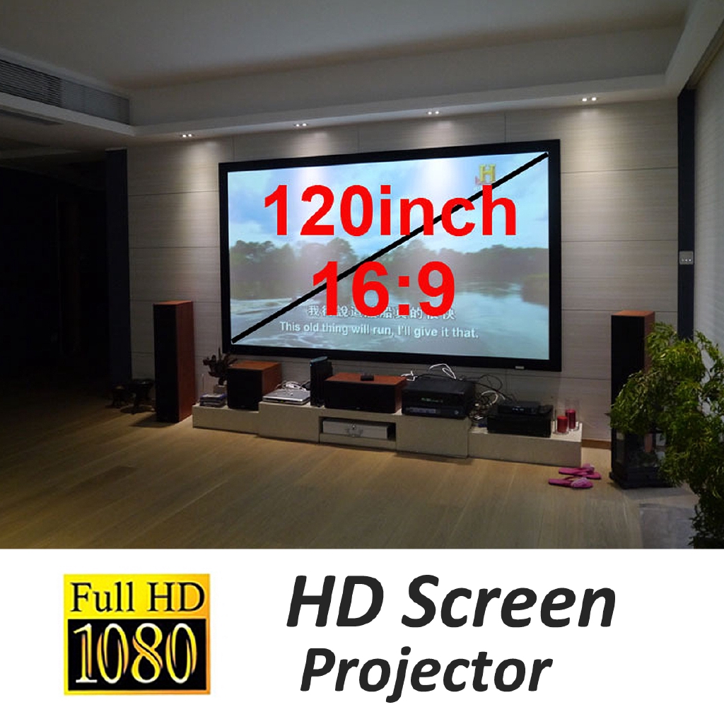 120" 169 Projector HD Screen Front Projection Screen Without Frame