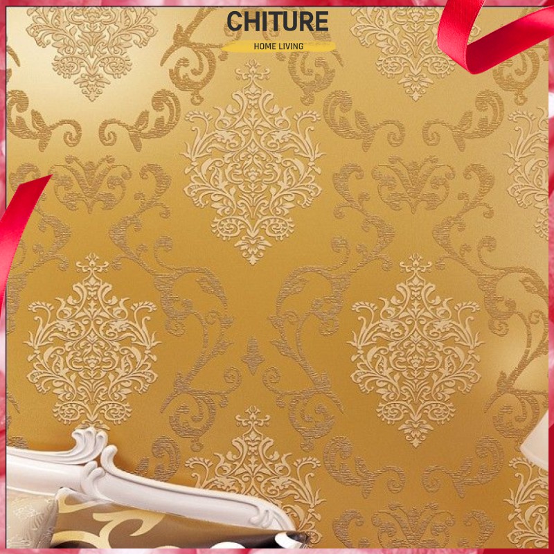 CHITURE European Damascus Wallpaper 3D Non-woven Wallpaper Home Decoration  Bedroom Living Room TV Background Wall | Shopee Malaysia