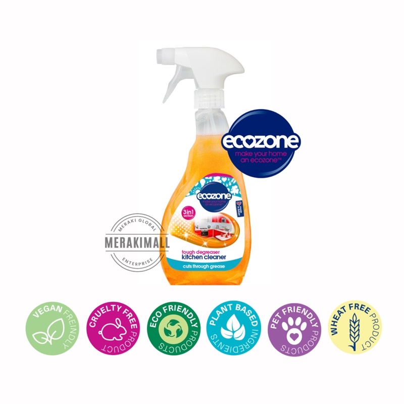 Ecozone 3 in 1 Tough Degreaser Kitchen Cleaner Spray Citrus Scent