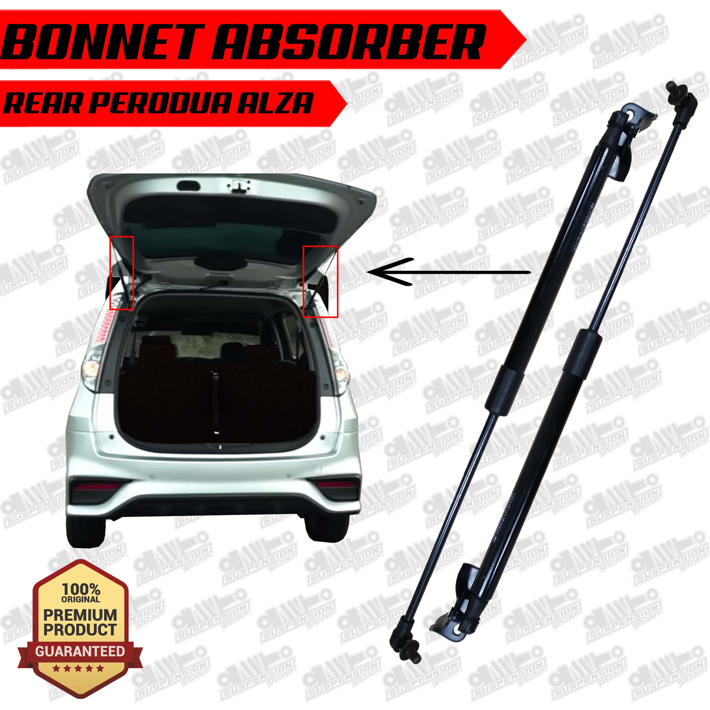 Perodua Alza Rear Bonnet Absorber 1 Pair Shopee Malaysia