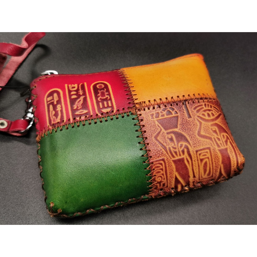 Egypt Genuine Leather Handmade Coin Purse Key Pouch Dompet Kulit Corporate Gift Handcrafted Bag Souvenir Designer Piece