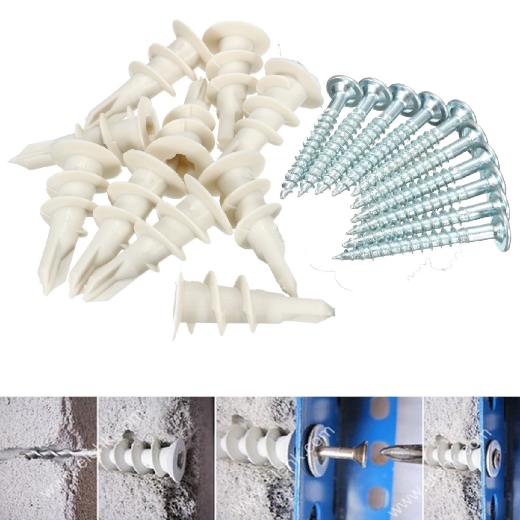 10100PCS Gypsum Board Expansion Screw Screw Type Wall Plug C With