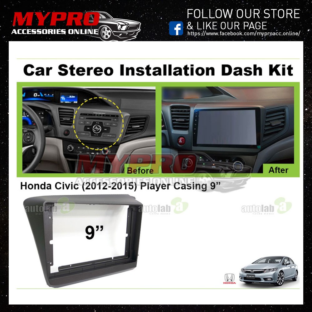 Android Player Casing 9 Honda Civic Fb 12 15 Shopee Malaysia