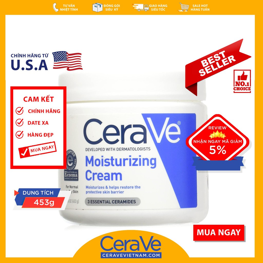 CeraVe Moisturizing Cream Skin emollient (453g) Shopee Malaysia