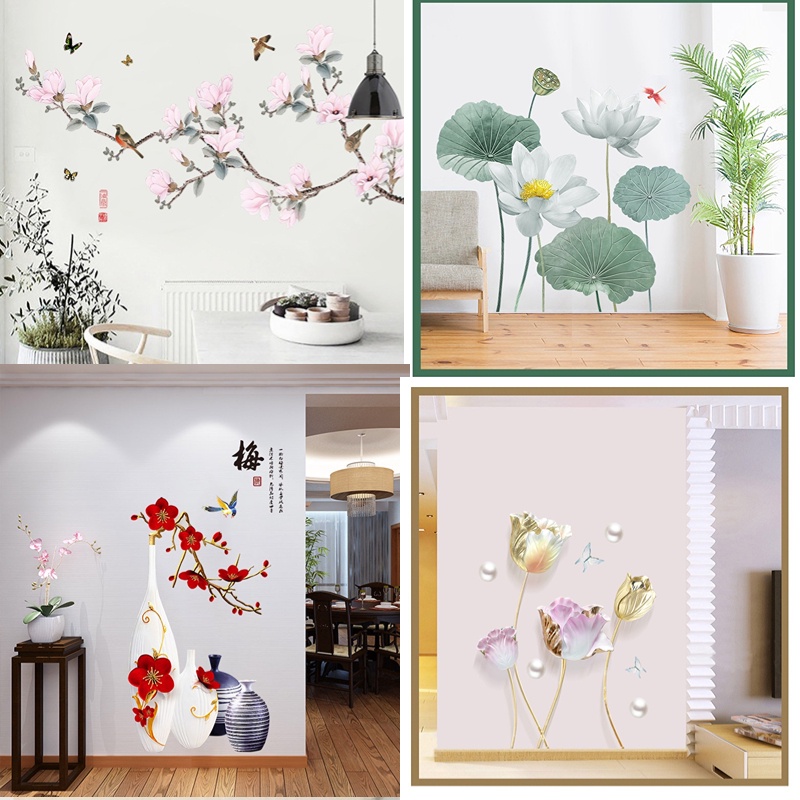Adhesive 3D Wall Sticker PVC Wallpaper3D Modern Flower Solid Wall Stickers  Removable Self Adhesive Wallpaper Bedroom TV Background Wall Room Decor |  Shopee Malaysia