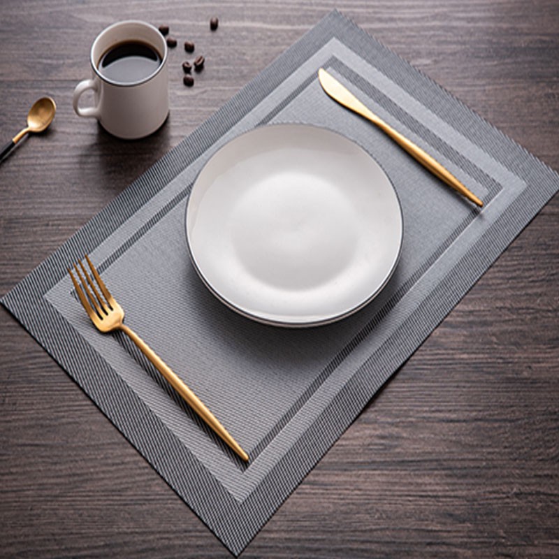 PVC Non Slip Placemat Stain Water Resistance Washable Dinning Table Pad Restaurant Home Silverware Tool