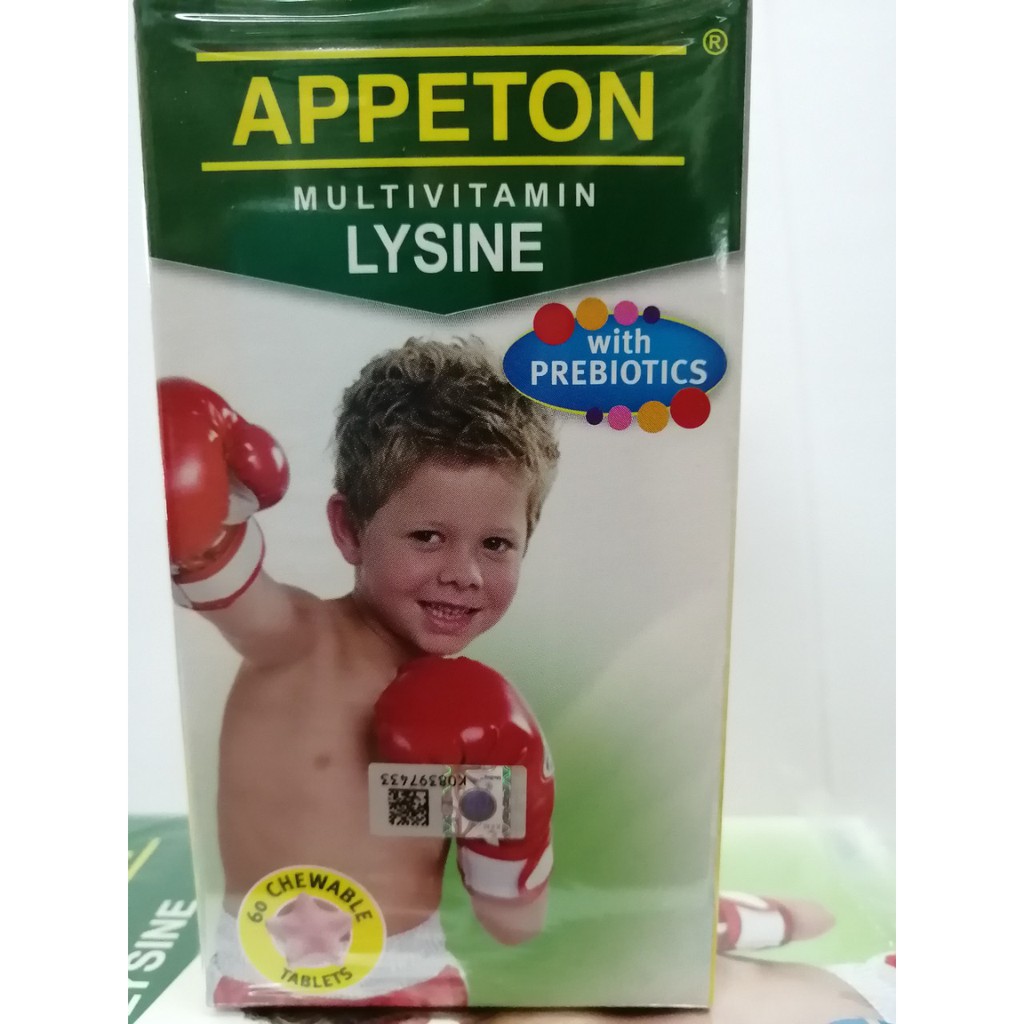 APPETON MULTIVITAMIN LYSINE WITH PREBIOTICS TABLET 60 CHEWABLE TABLETS