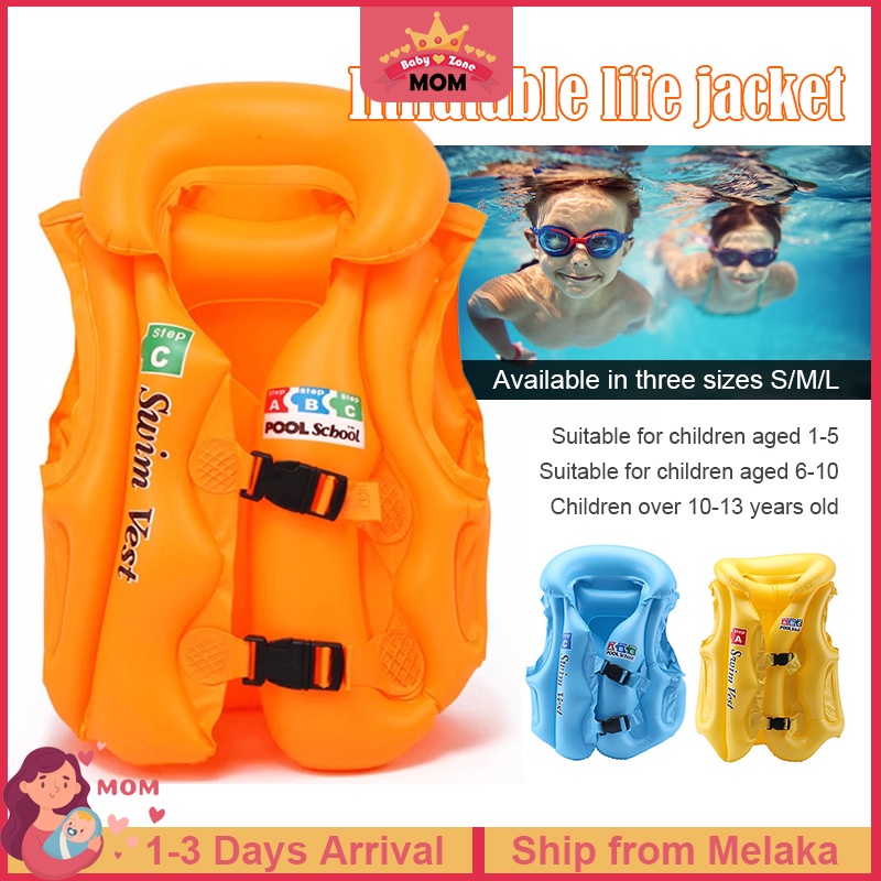 Kids Life Vest Children Life Jacket Floated Inflatable Swimsuit Swim ...