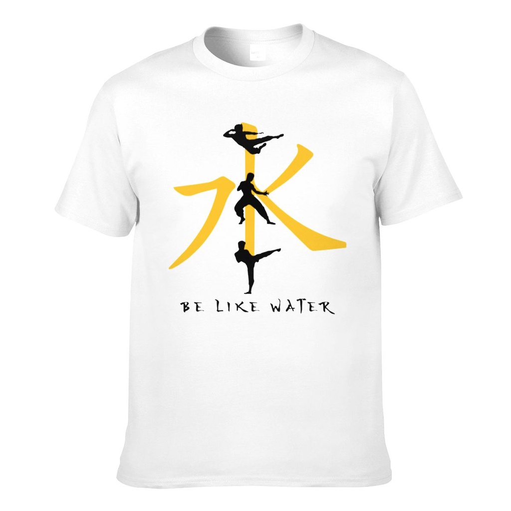 Bruce Lee Be Like Water T Shirt Martial Arts Star 100 Percent Russian cotton Male T-Shirt Oversized Print Tee Shirt Beach Official copyright