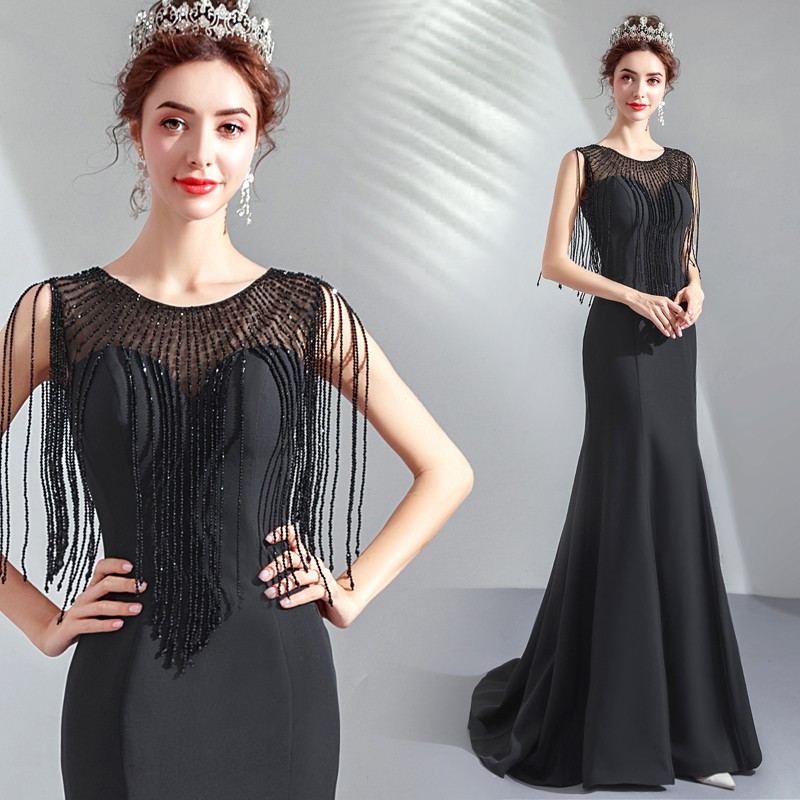 Chen Chen Overseas Delivery Angel Wedding Dress Dark Black Elf