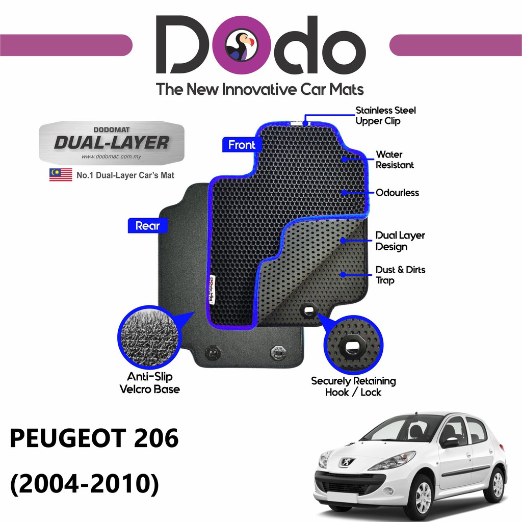 Dodomat Car Mat Peugeot 206 2004 2010 Shopee Malaysia