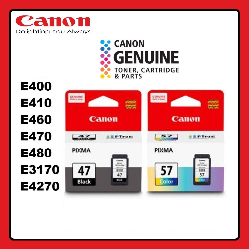 Canon PG47 Black / CL57 / CL57S Color Original Ink Cartridge E400