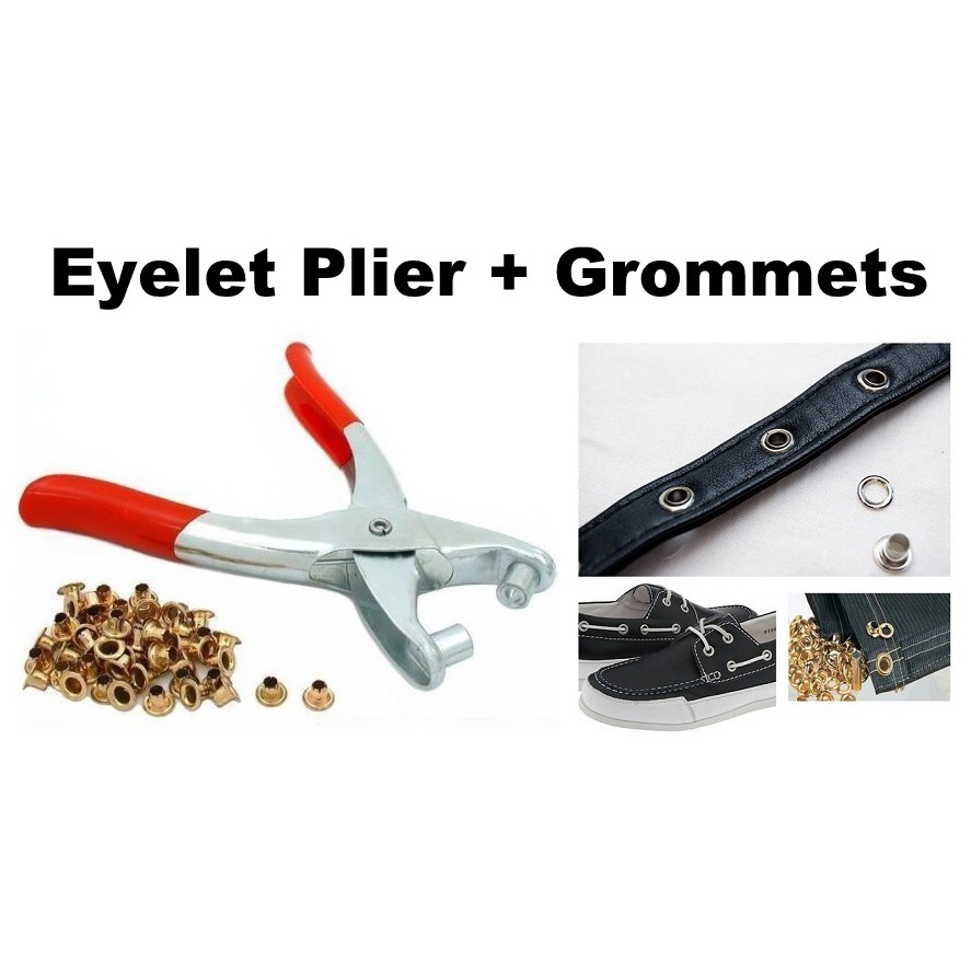 using eyelet pliers