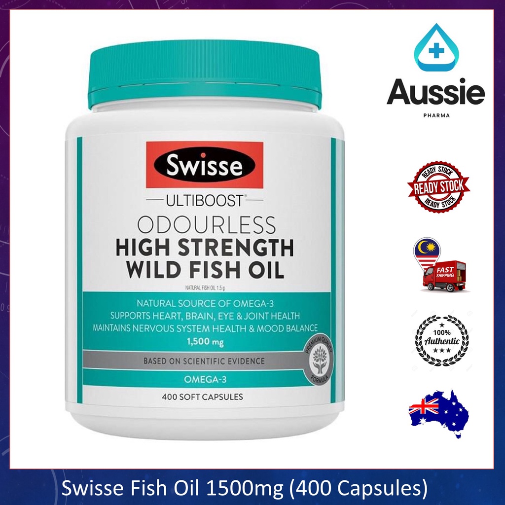 SWISSE Odourless High Strength Wild Fish Oil 1500mg (400 capsules