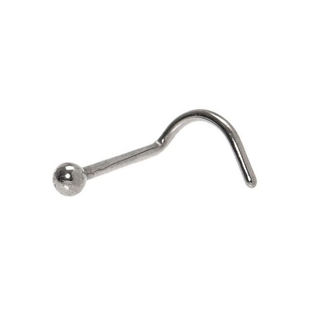 [Attic Piercing] Surgical steel nose screw black and silver