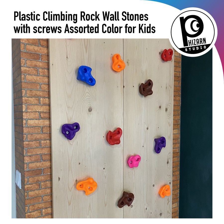 Ready Stock 10pcs/Set Plastic Climbing Rock Wall Stones with Screws