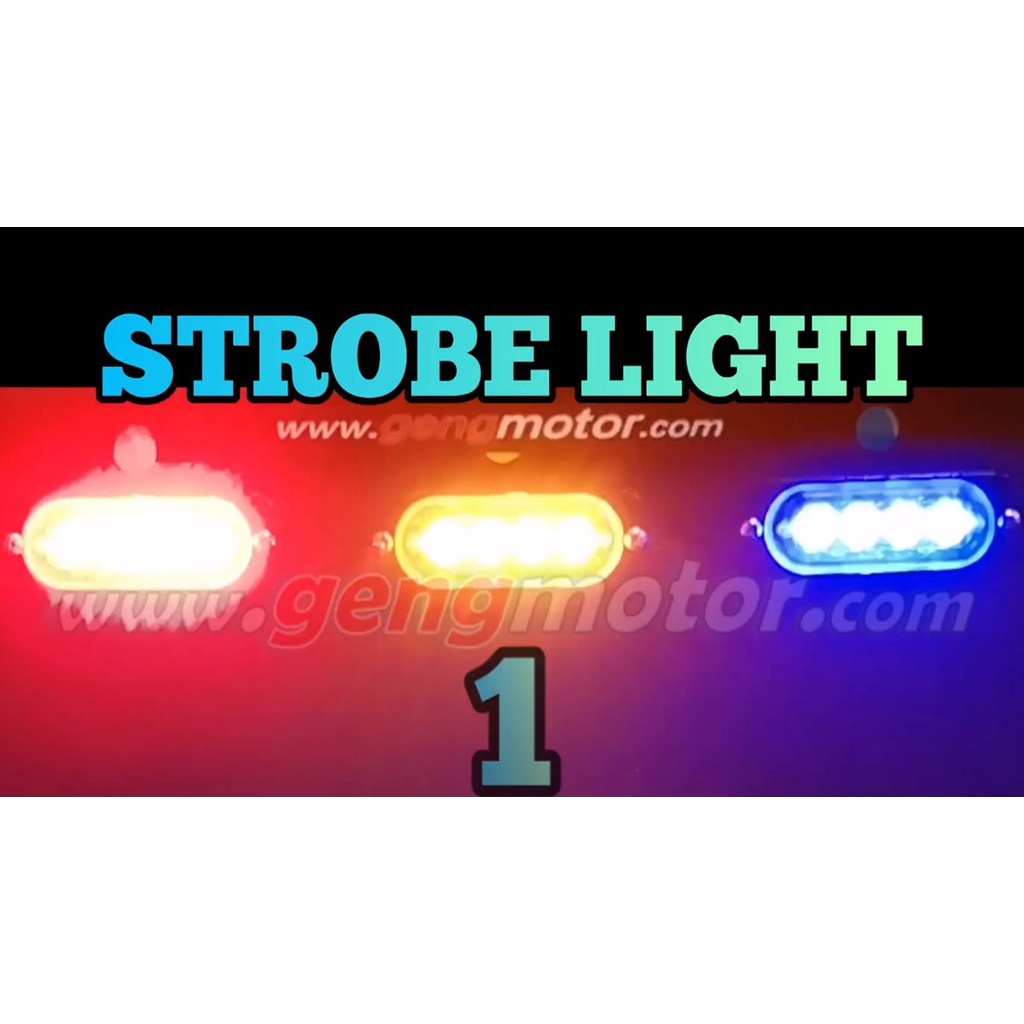 STROBE LIGHT POLIS AMBULAN BOMBA / FLASH BRAKE LIGHT BLUE RED ORANGE