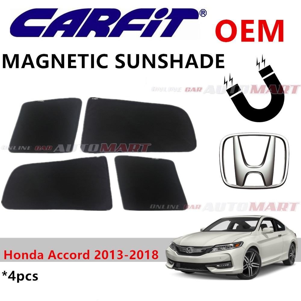 CARFIT OEM Magnetic Custom Fit Sunshade For Honda Accord Yr 2013-2018 (4pcs)