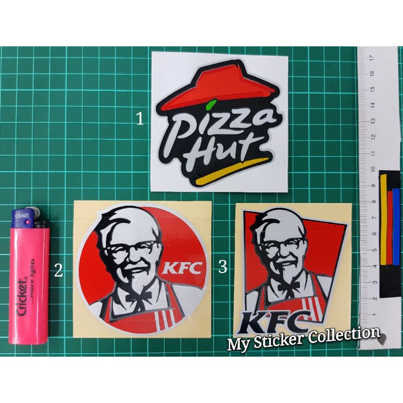 Pizza Hut / KFC Sticker Cutting Overlapping Reflective #pizzahut #kfc #fastfood