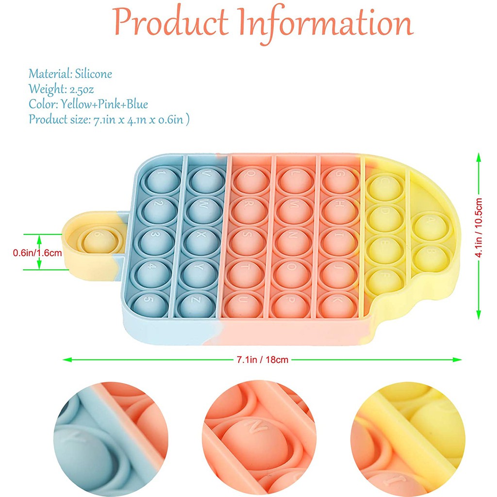 Essential Quality New Hot Sale Simple Dimple Pop It Rainbow Fidget Toy Small Popit Figet Stress Relief Kids Adults Ea... - Image 5