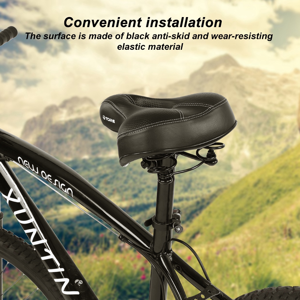 Bike MTB Cycling Road Mountain Bicycle Cushion Seat Saddle Anti-skid Soft Black
