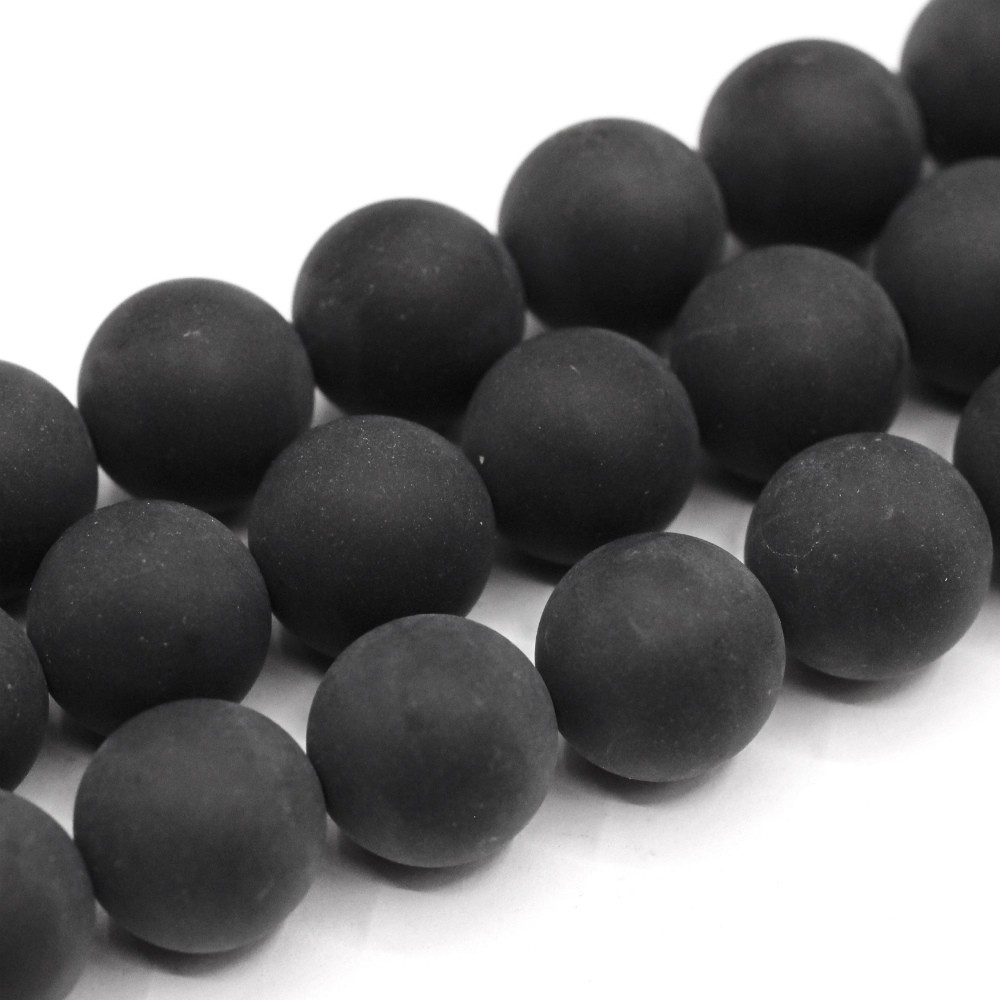 Matte Black Agate Gemstone Beads, 3mm-16mm, Round, L1-02147 | Shopee